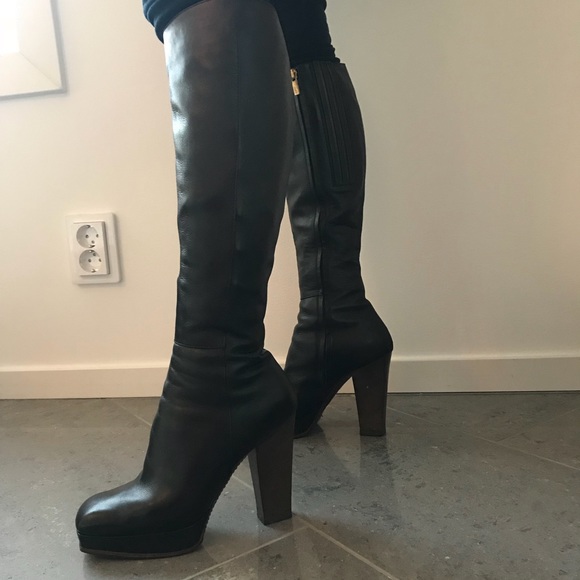 ysl knee high boots